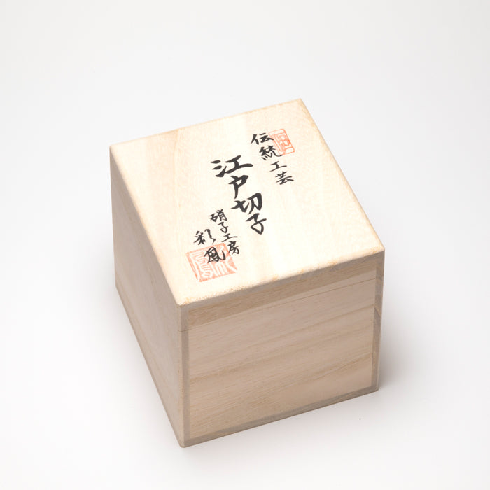 M-902 傾縞八角篭目文様 フリーグラス 金赤/金紫