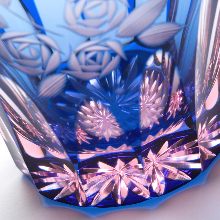 M-2222-BP Cat and Rose Mini Old Blue Pink