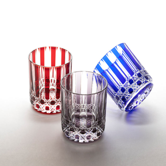 M-515-B Octagonal Kagome Tokusa Pattern Sake Cup Blue