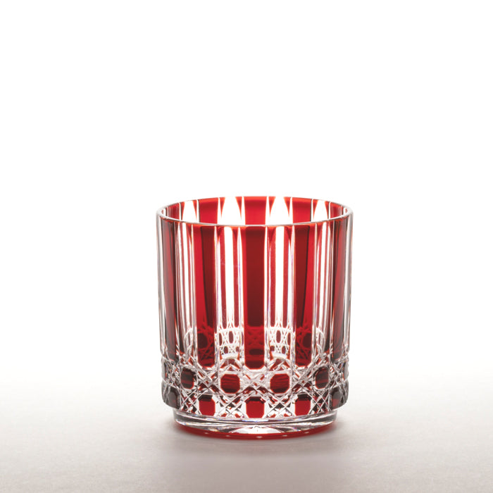 M-515-R Octagonal Kagome Tokusa Pattern Sake Cup, Red