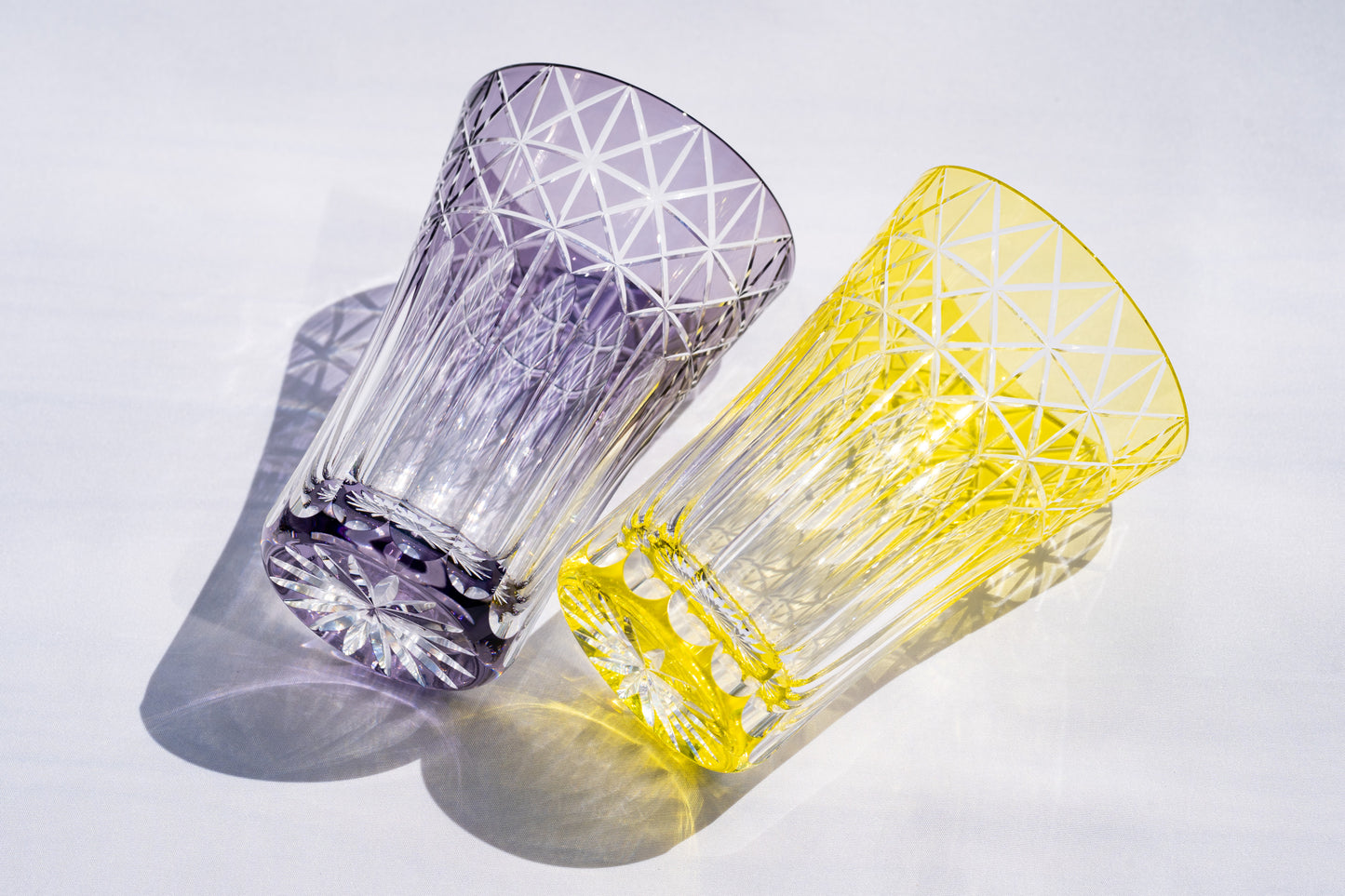 M-7528-Y Diamond and Scale Pattern Open Top Tumbler, Yellow