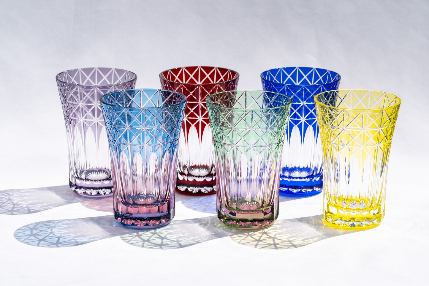 M-7528-BP Diamond and Scale Pattern Open Top Tumbler Blue Pink