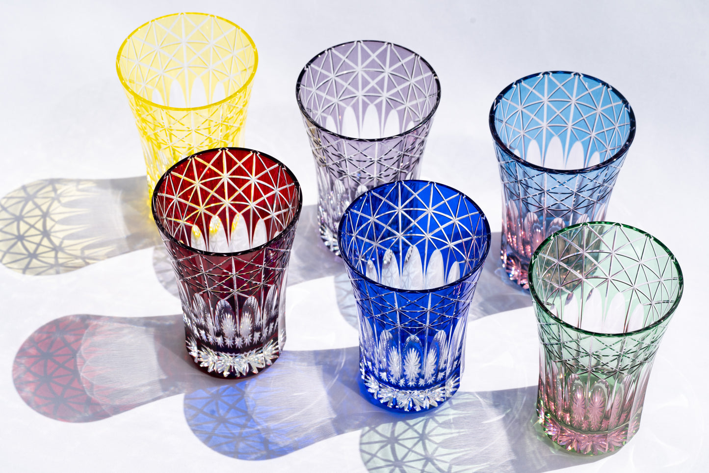 M-7528-BP Diamond and Scale Pattern Open Top Tumbler Blue Pink