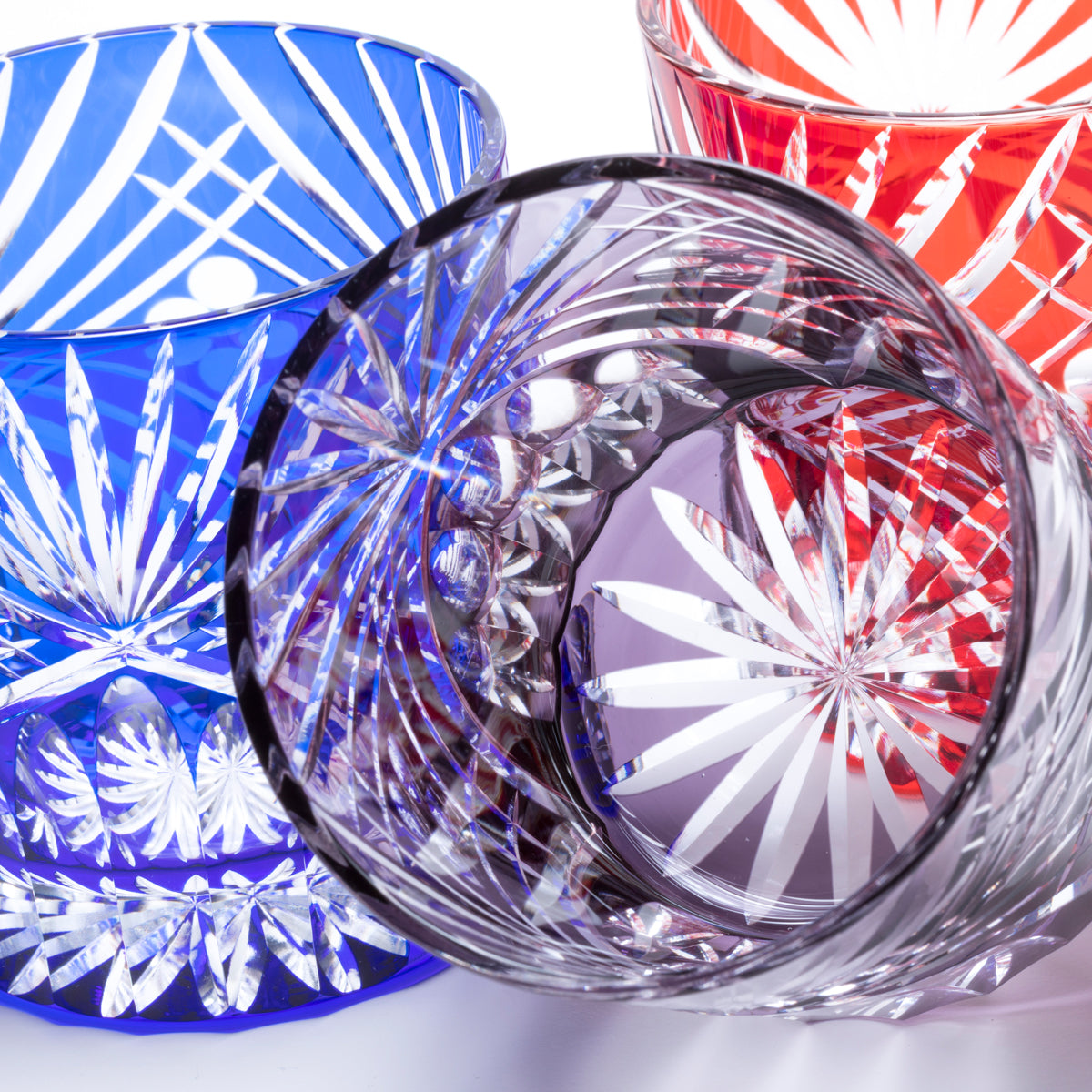 M-190 - Various colors of arc diamond pattern, old blue, red, purple