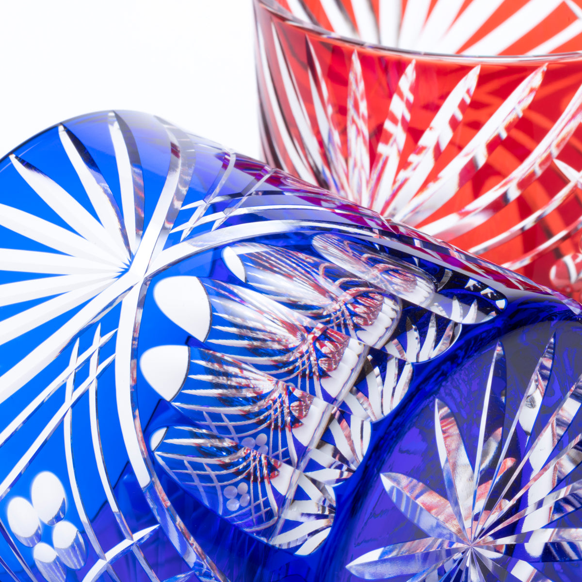 M-190 - Various colors of arc diamond pattern, old blue, red, purple