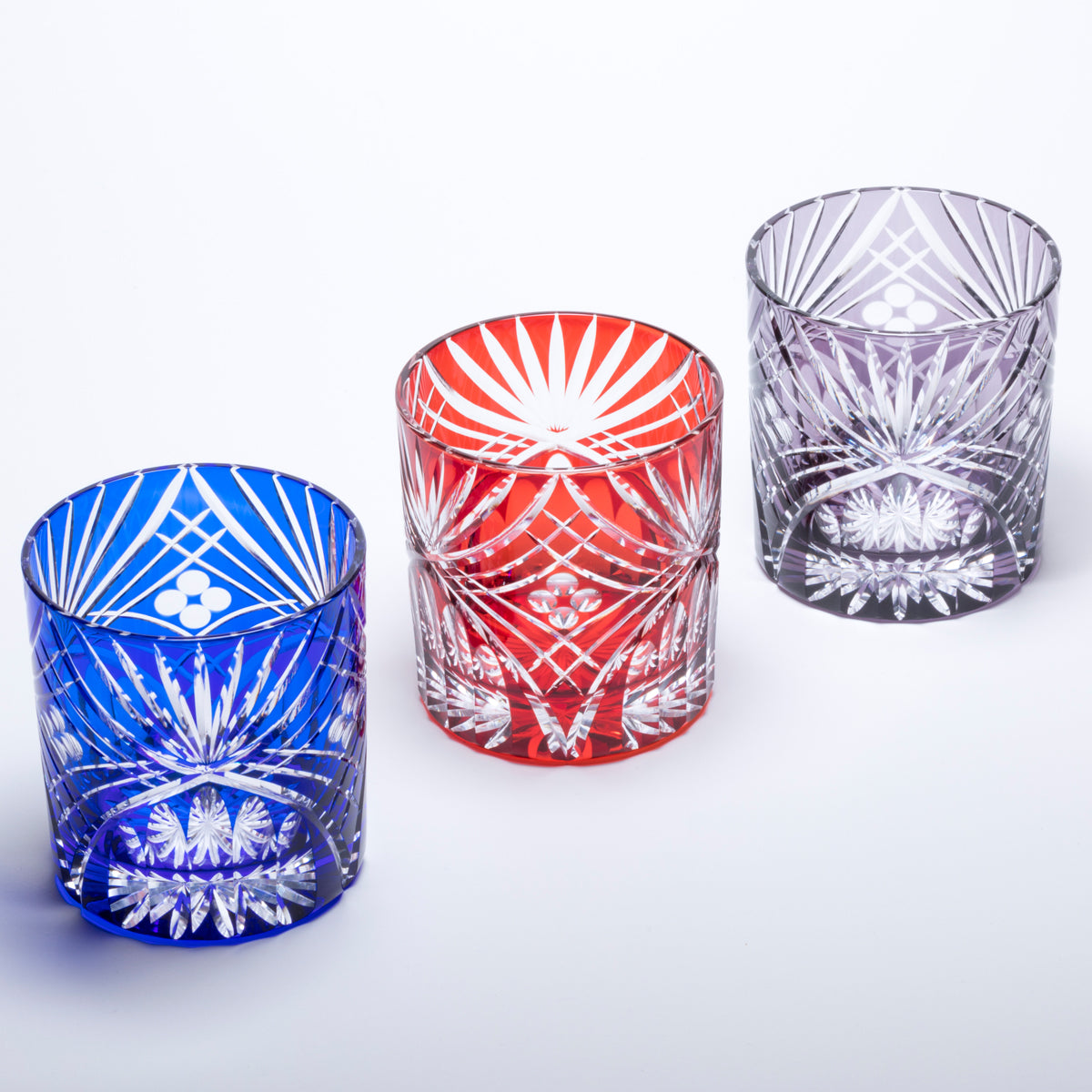 M-190 - Various colors of arc diamond pattern, old blue, red, purple