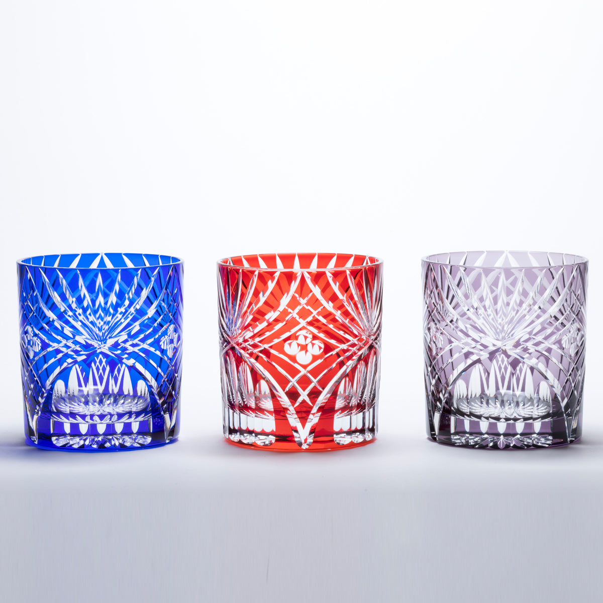 M-190 - Various colors of arc diamond pattern, old blue, red, purple
