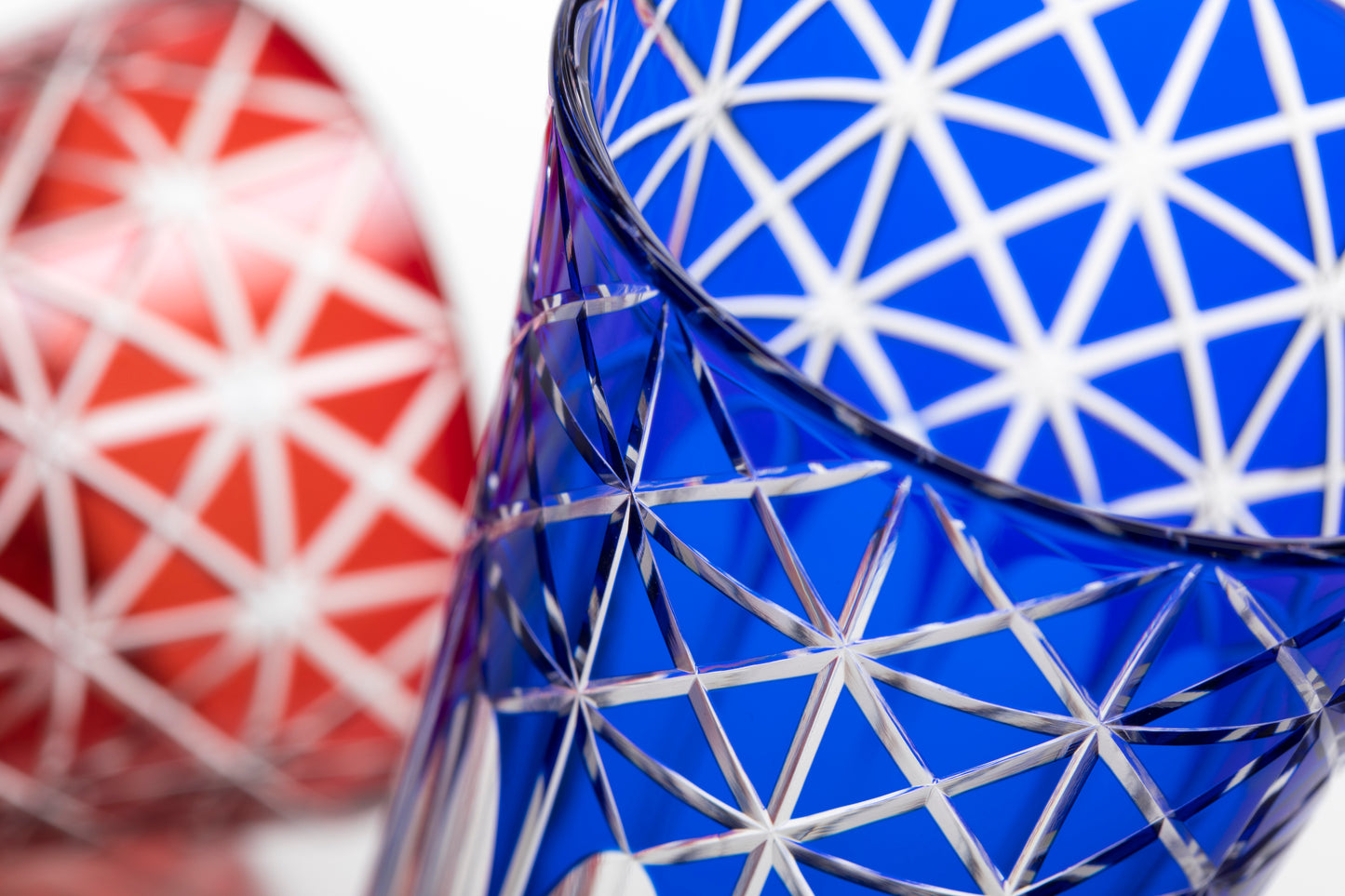 江戸切子-彩鳳-一口ビール-赤-アカ-硝子工房彩鳳