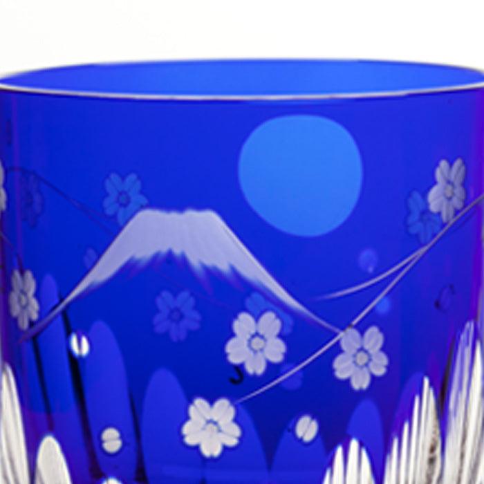 江戸切子-彩鳳-ロックグラス-オールド-ルリ-青-硝子工房彩鳳