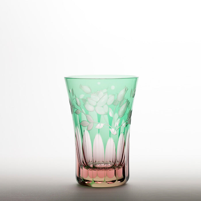 M-7081-2PG 薔薇文様 天開タンブラー ペア - 硝子工房 彩鳳