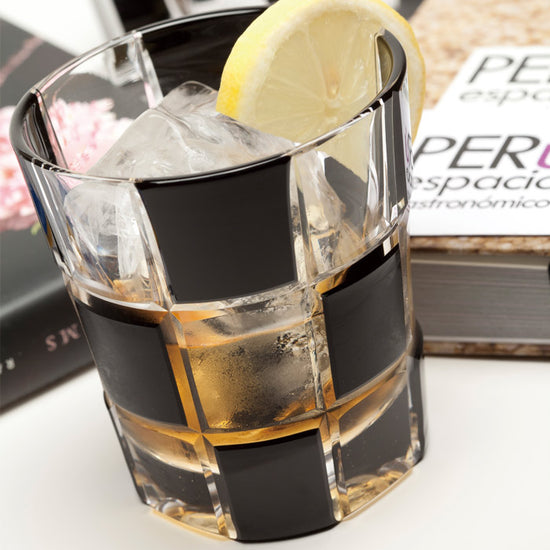 M-8285BK 市松文様 オールド 黒 - 硝子工房 彩鳳