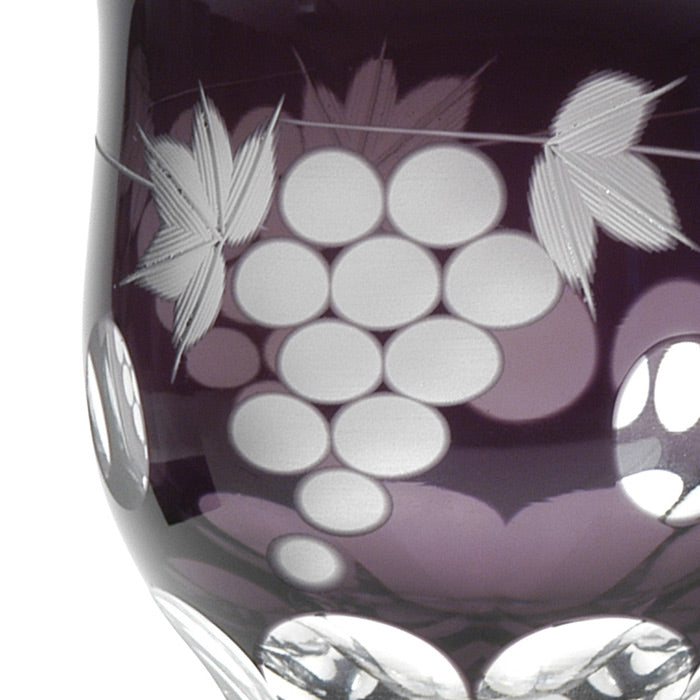 M-952-2V 葡萄文様 酒杯 ペア - 硝子工房 彩鳳