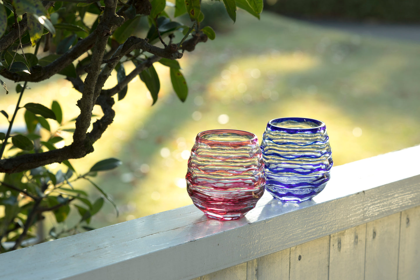 MH-477-2 波 細小路圭作波 ペア - 硝子工房 彩鳳