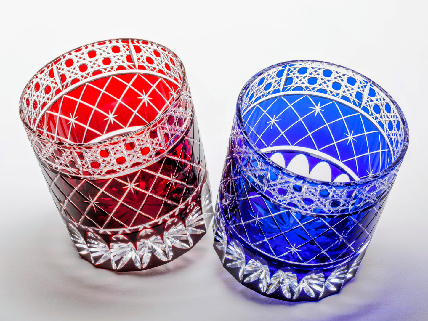 M-195-B Octagonal Kagome with Double Arrow Pattern, Old Blue