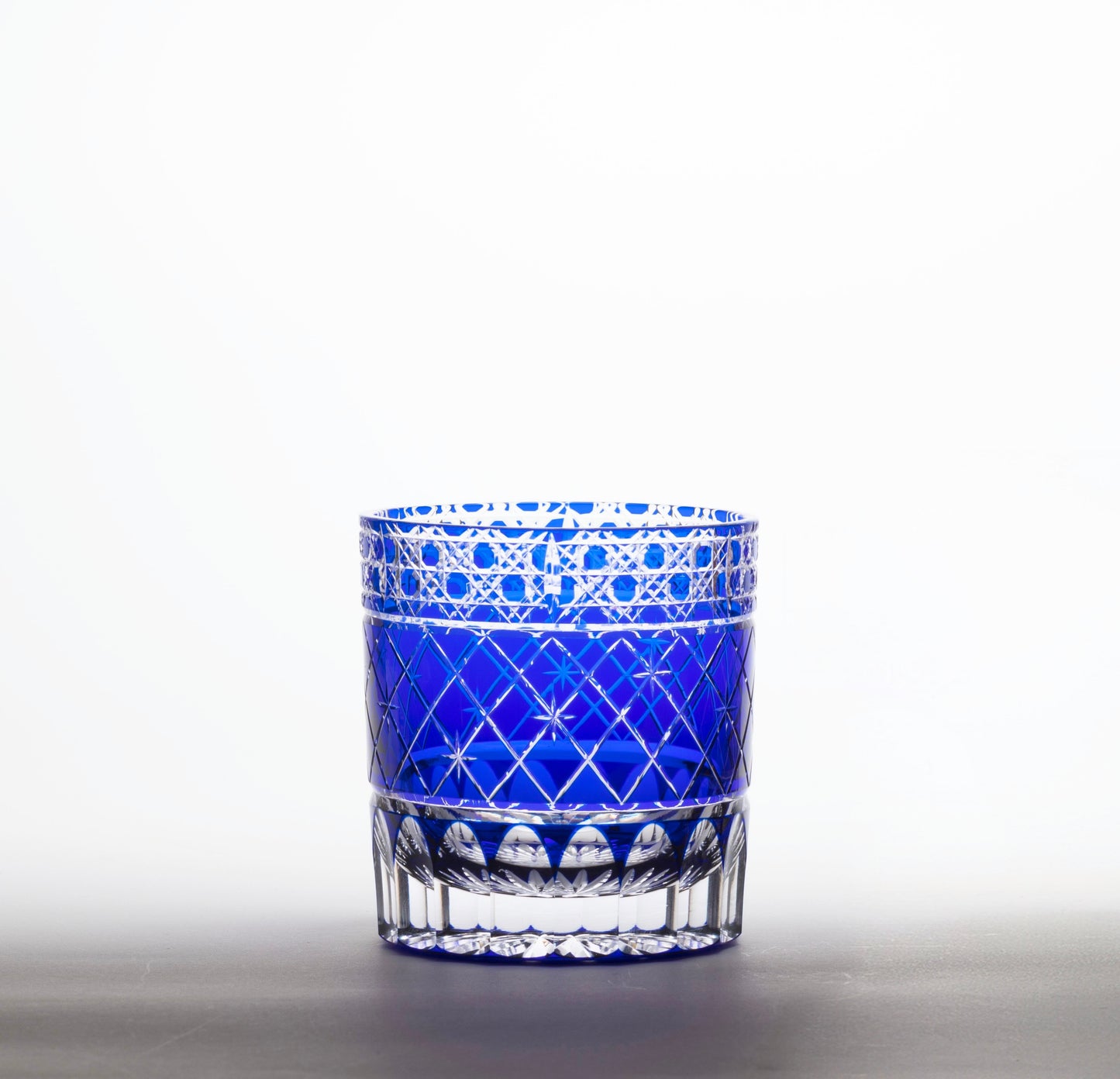 M-195-B Octagonal Kagome with Double Arrow Pattern, Old Blue