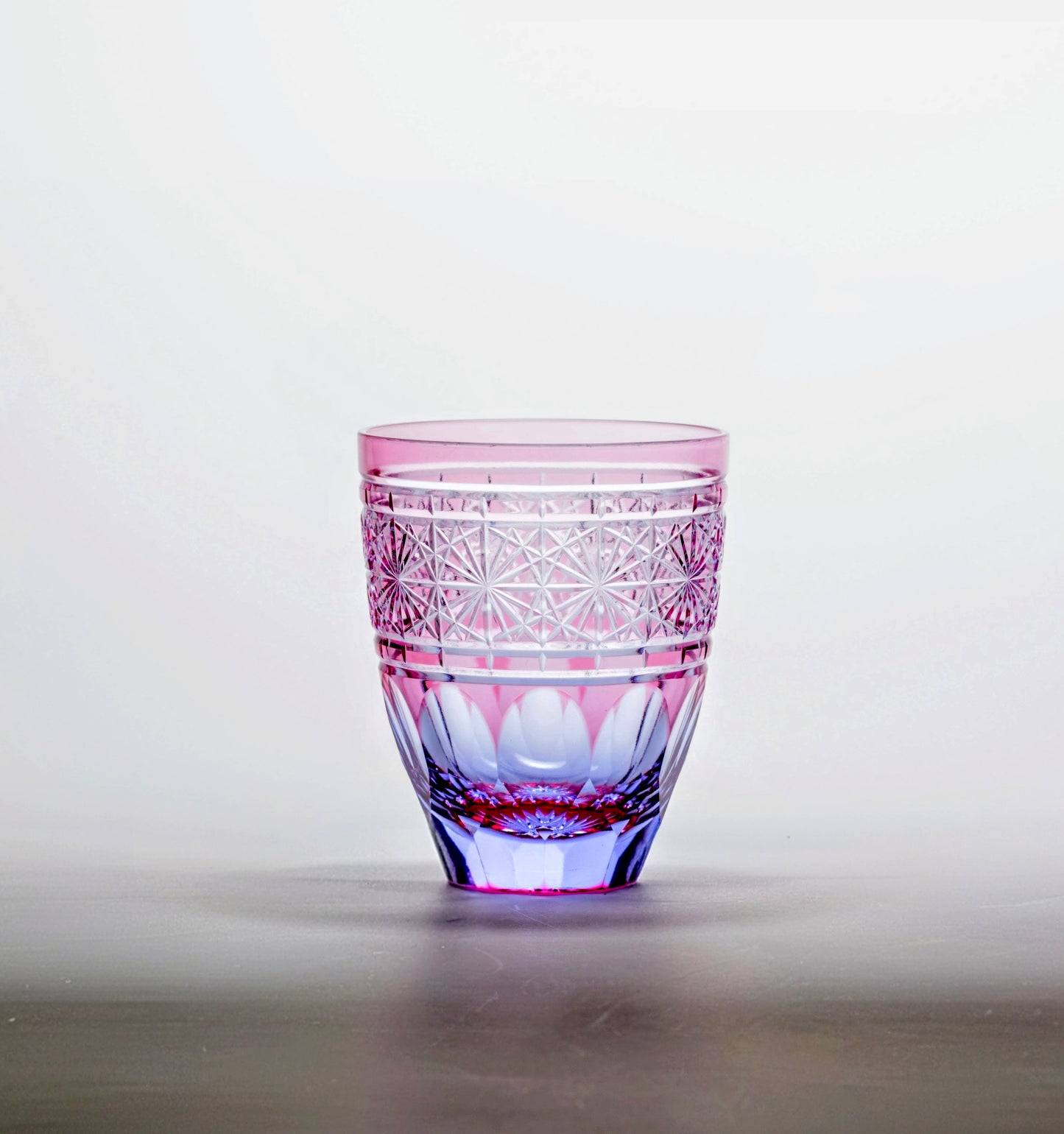 M-902 Octagonal Kagome Pattern Free Glass, Gold Red/Gold Purple